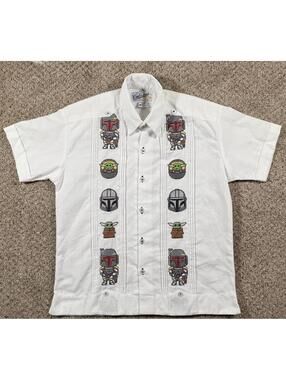 Guayaberas Cubana Star Wars Boys Shirt 100% Linen Size 14 Merida Mexico